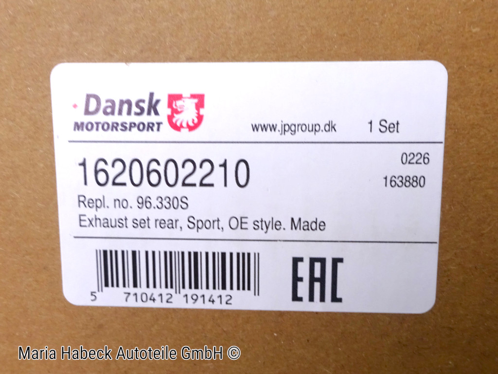 JP Endschalldämpfersatz OE -Stylte Edelstahl mit TÜV 996  96 330 S   99611112156