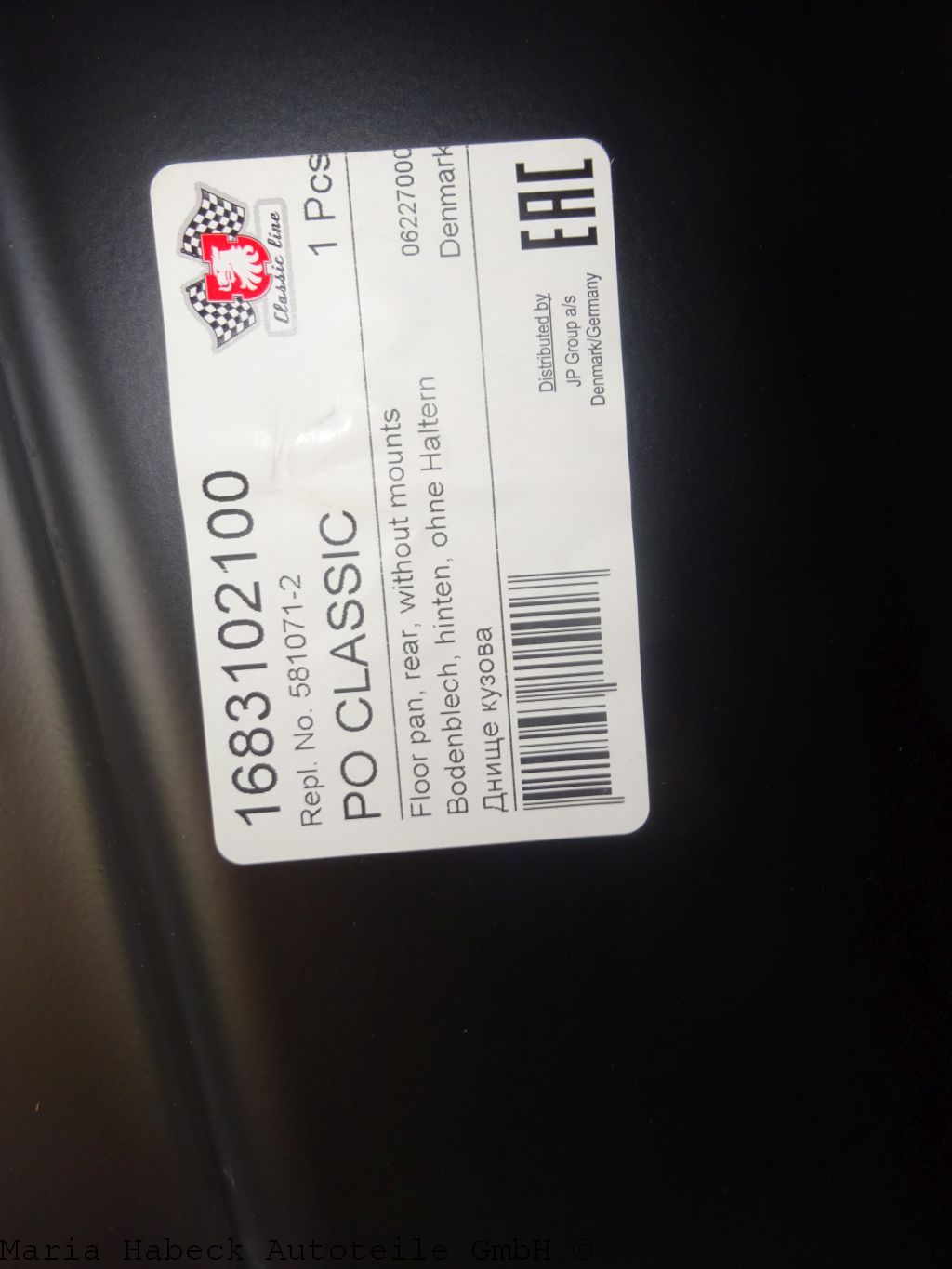 JP rear floor panel  for Porsche 914 all model years  581071-2  91450193924