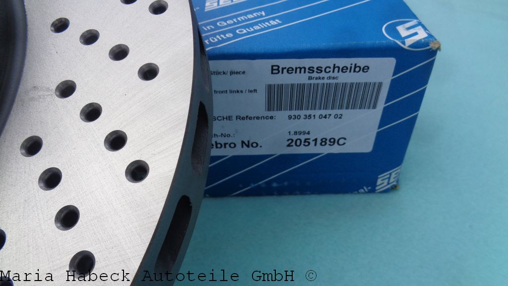 Sebro Bremsscheibe 3,3 Turbo VA L 9/81-11/90    205189C Sebro Bremsscheibe 3,3 Turbo VA L 9/81-11/90    205189C