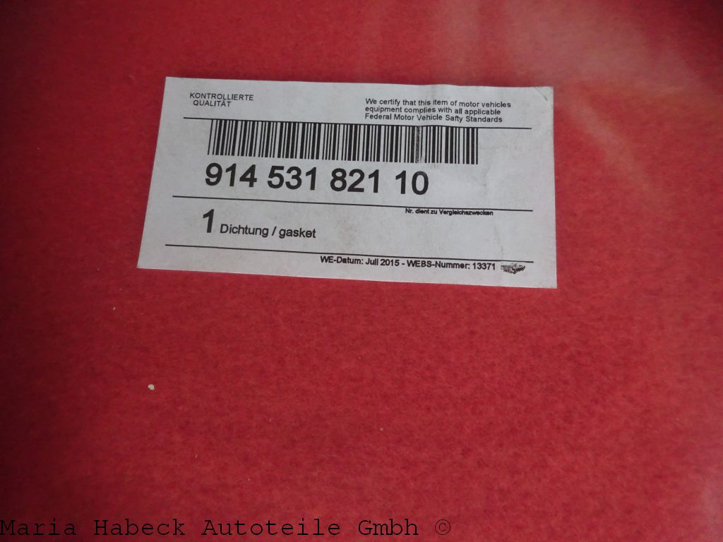 TMP door seal inside left Porsche 914 all years of manufacture 91453182110 TMP door seal inside left Porsche 914 all years of manufacture 91453182110