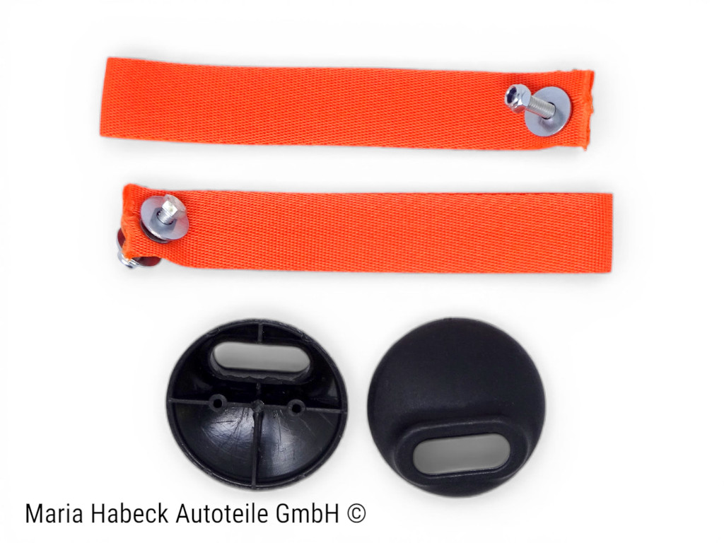 S-Trim Türschlaufe Türentriegelung orange  SET kpl mit Rosette Porsche 911  964