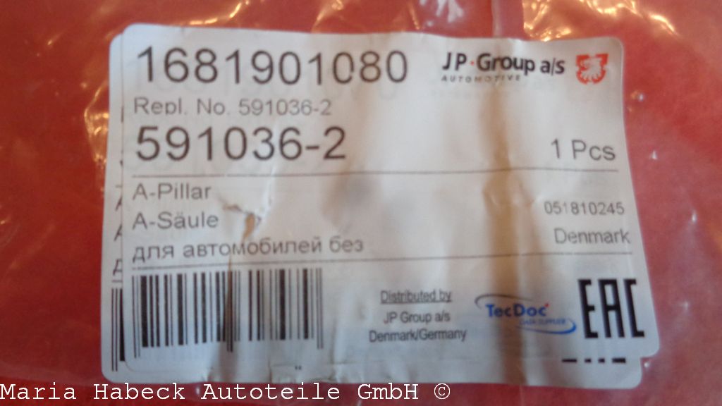 Repair plate for door hinge pillar, right 591036-2 Repair plate for door hinge pillar, right 591036-2