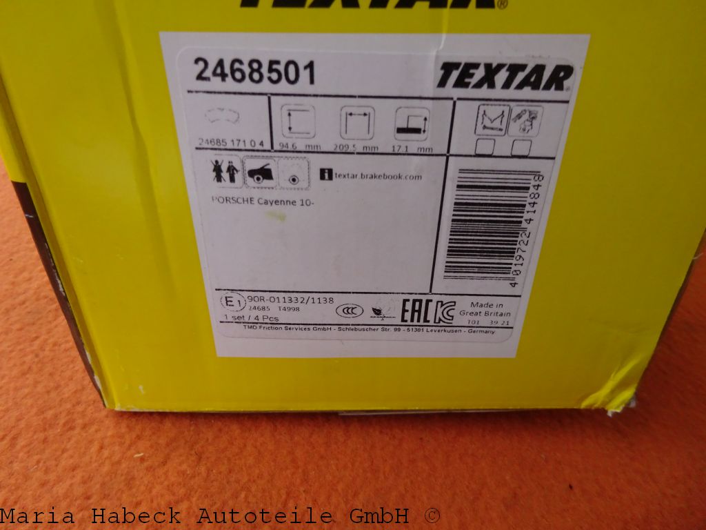 Textar brake pad front axle  for Porsche Cayenne 955  2468501  95535193962