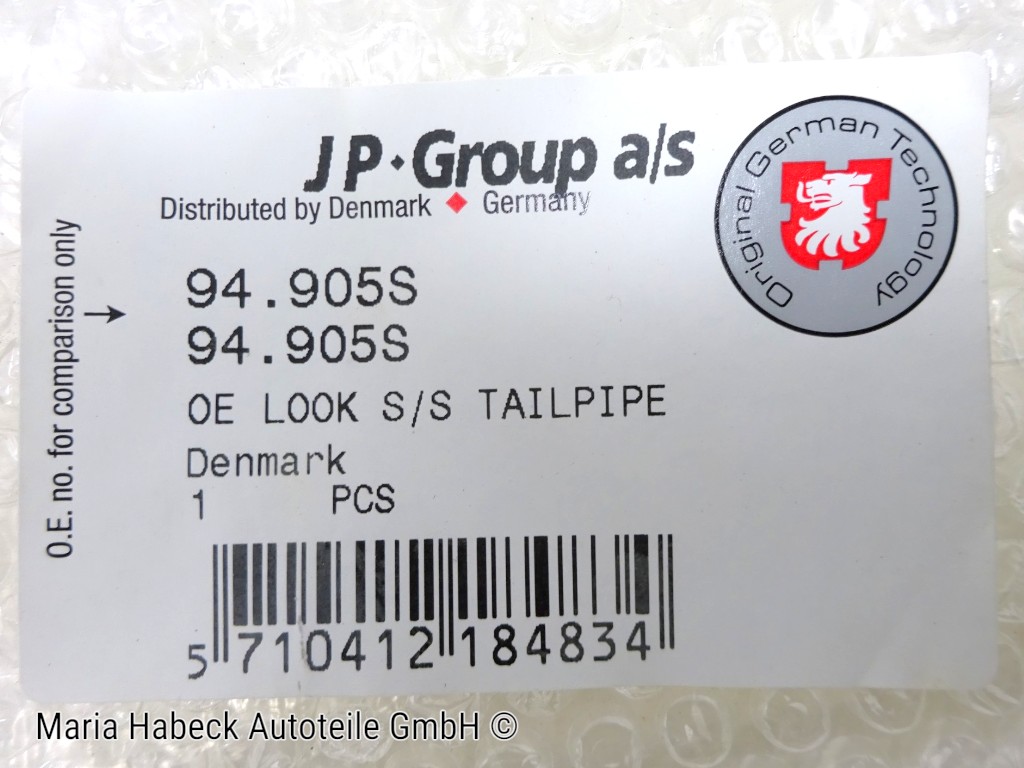 JP Auspuffblende Doppelrohr  Porsche Boxster 986 Bj. 96-04 1620704400  94.905S
