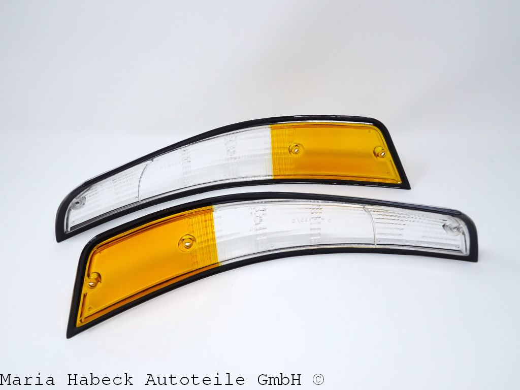 SET 2 JP turn signal lenses front left + right IT / black for Porsche 911 69-73