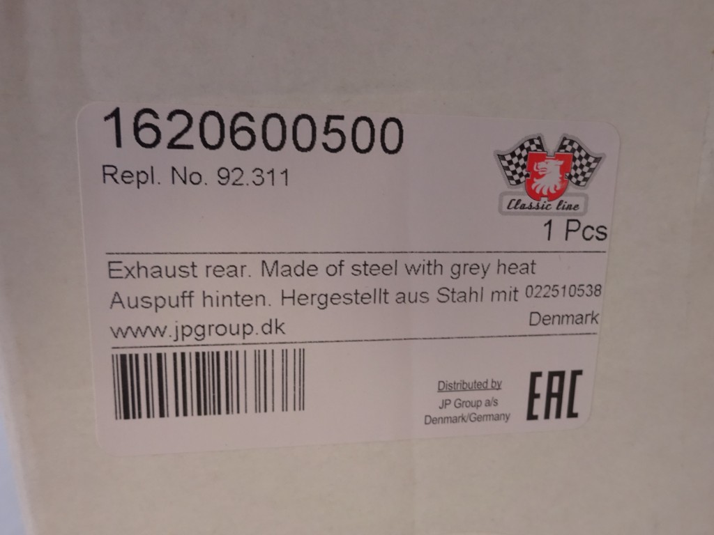JP Endschalldämpfer 356 B T5 Europ./ 912 USA 92.311 JP Endschalldämpfer 356 B T5 Europ./ 912 USA 92.311