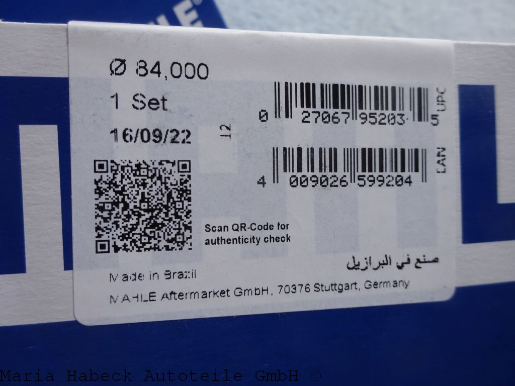 Mahle Kolbenringsatz Set 6 Stück 911 2,2+2,4S/2,4E/T 1,5/1,5/4mm   503 03 N0 Mahle Kolbenringsatz Set 6 Stück 911 2,2+2,4S/2,4E/T 1,5/1,5/4mm   503 03 N0