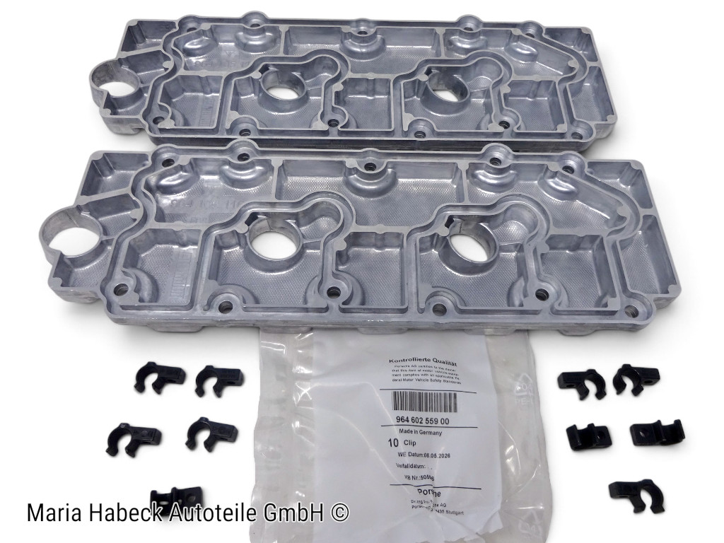 TMP Ventildeckel Alu unten incl. Clips SET 2x  Porsche 964 Bj 89-94  96410511603