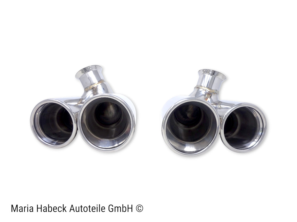 JP Endrohrblenden Turbo-Look Edelstahl  Porsche 996 Bj. 01-05 96.912S