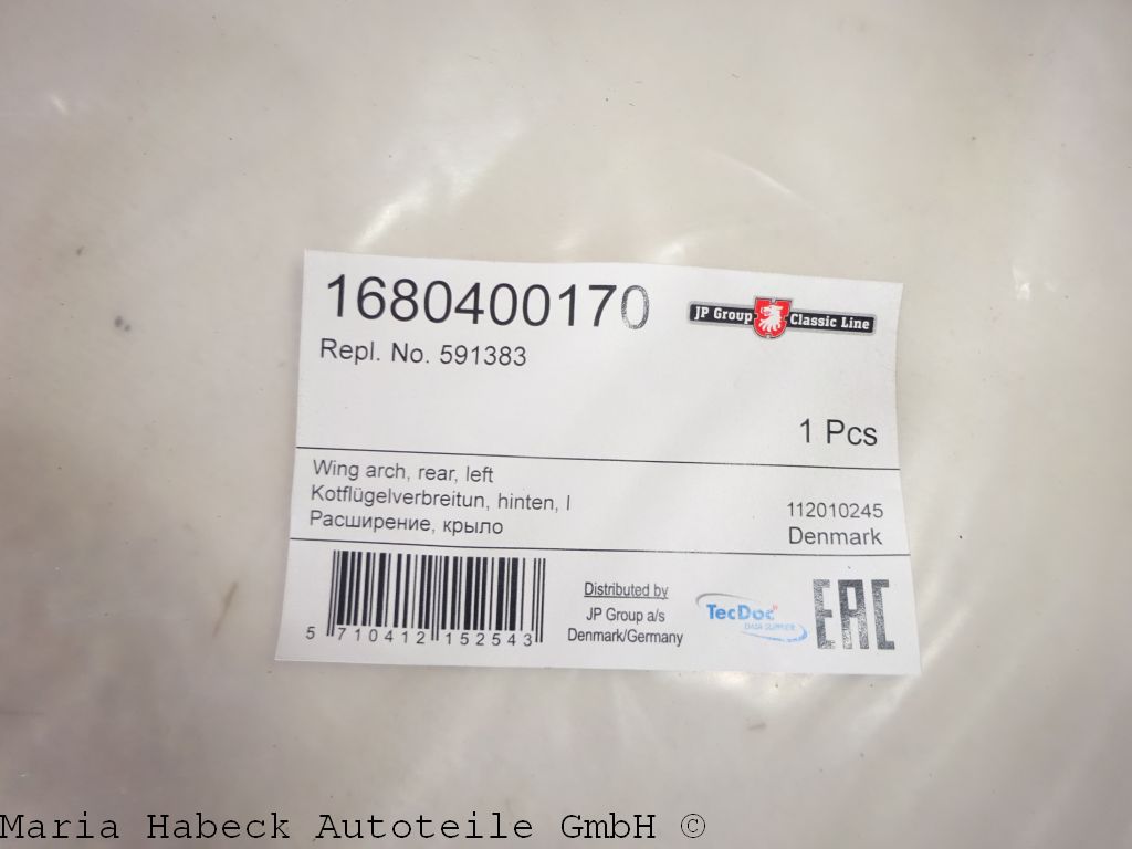 JP Turbo fender flares rear left Porsche 911 591383 93050390700 JP Turbo fender flares rear left Porsche 911 591383 93050390700