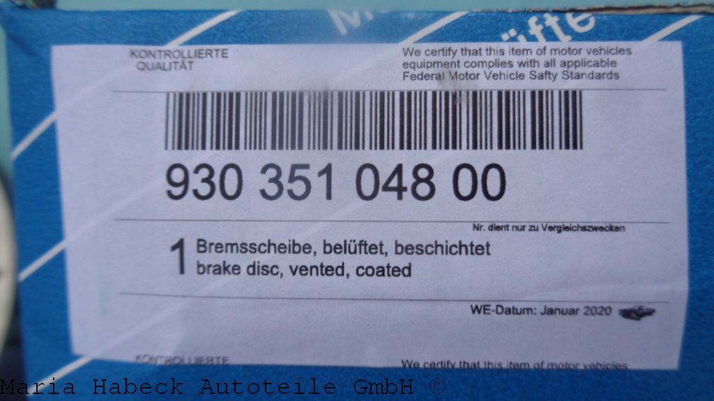 Sebro Bremsscheibe 3,3 Turbo VA R 78-80   205814C