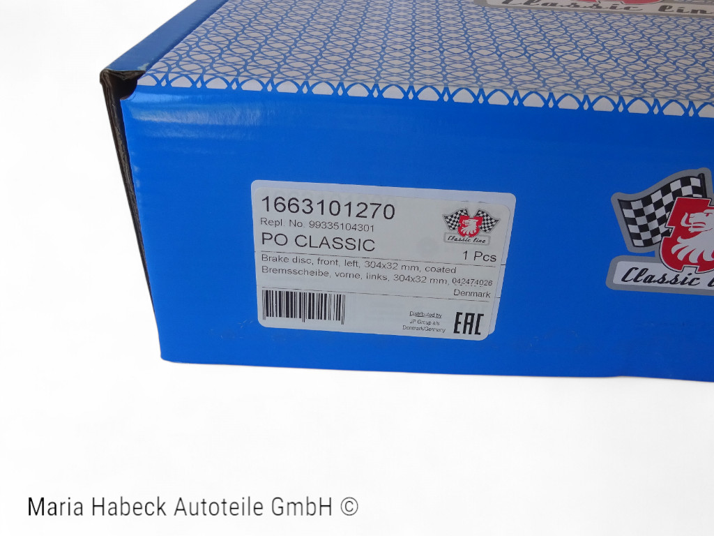 JP  Brake disk FA left  for Porsche 993 all 3.6 / 3.8  1663101270  99335104301 JP  Brake disk FA left  for Porsche 993 all 3.6 / 3.8  1663101270  99335104301