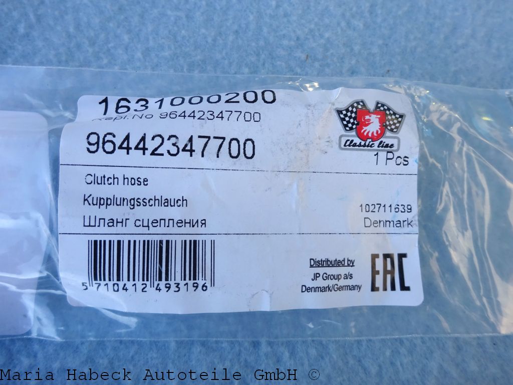 JP rear clutch hose all Porsche 964 / 993 96442347700