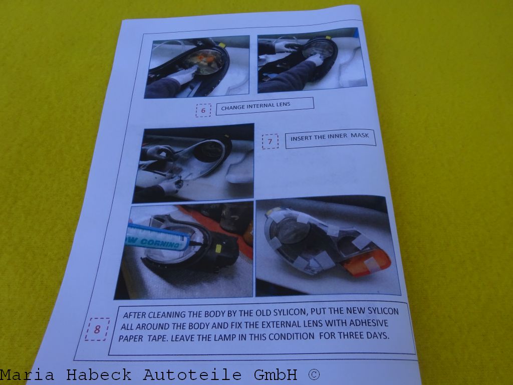 Euri Scheinwerfer Streuscheiben Reparaturset innen links+rechts  Porsche 996/986