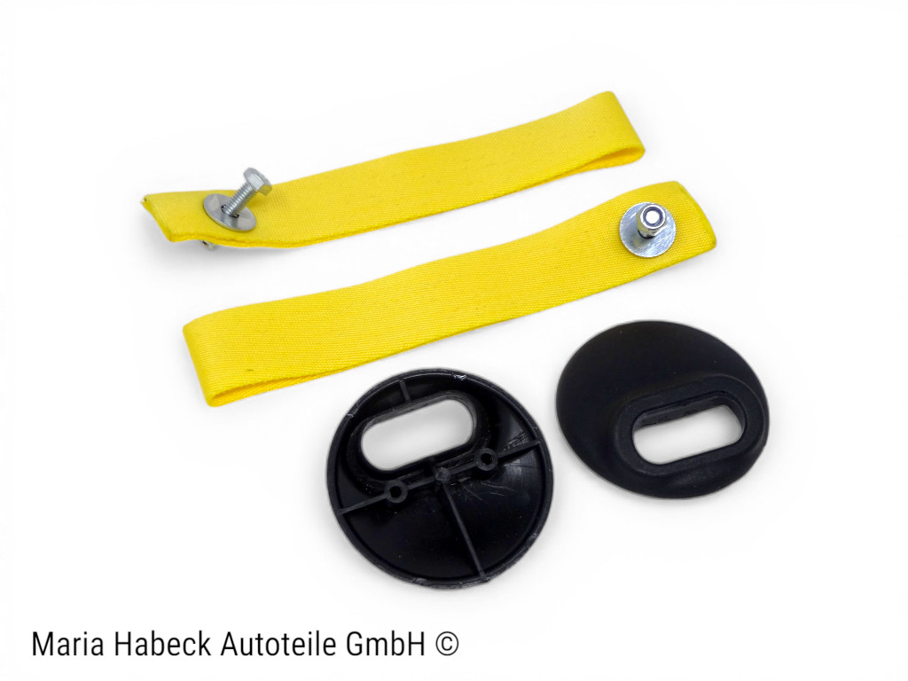 S-Trim Türschlaufe Türentriegelung  gelb  SET kpl mit Rosette Porsche 911  964