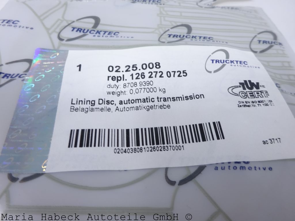 Trucktec  Belaglamelle  Automatikgetriebe Mercedes Benz  2,14 mm 1262720725