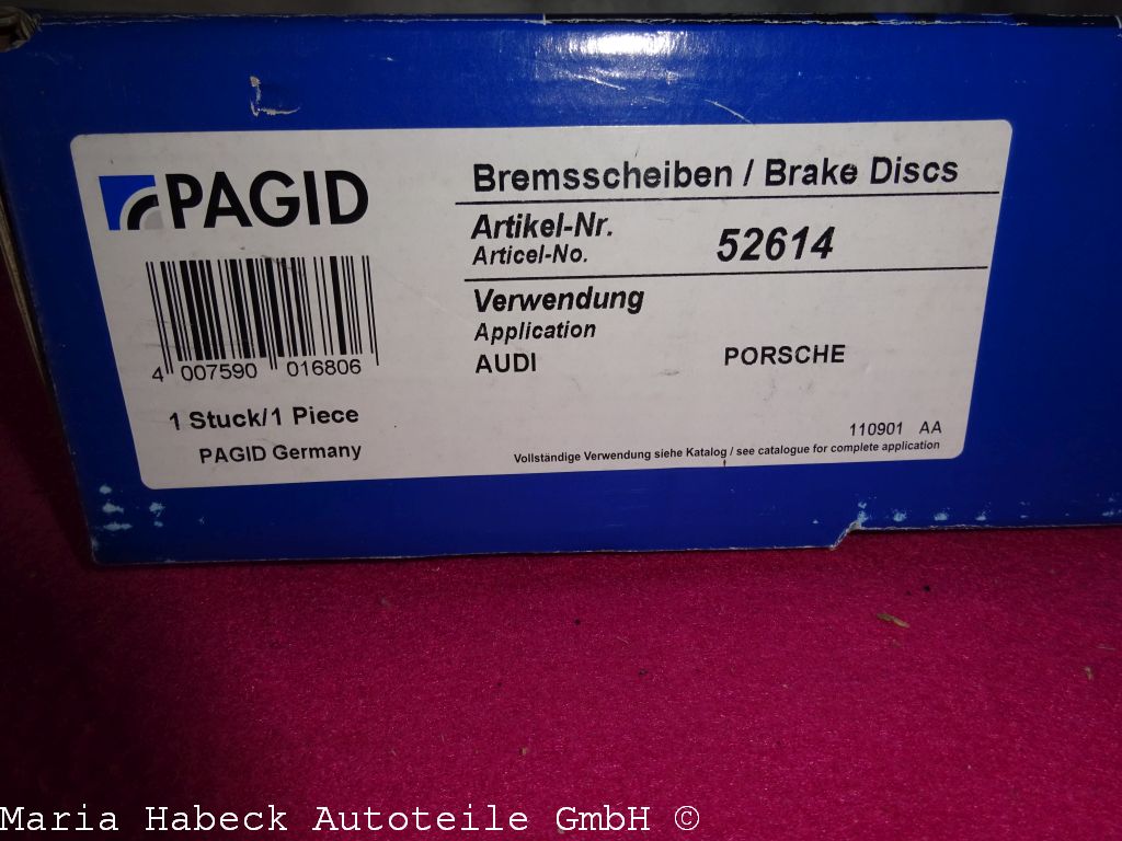 Pagid brake disc 928/944 Turbo VA left 52614 Pagid brake disc 928/944 Turbo VA left 52614