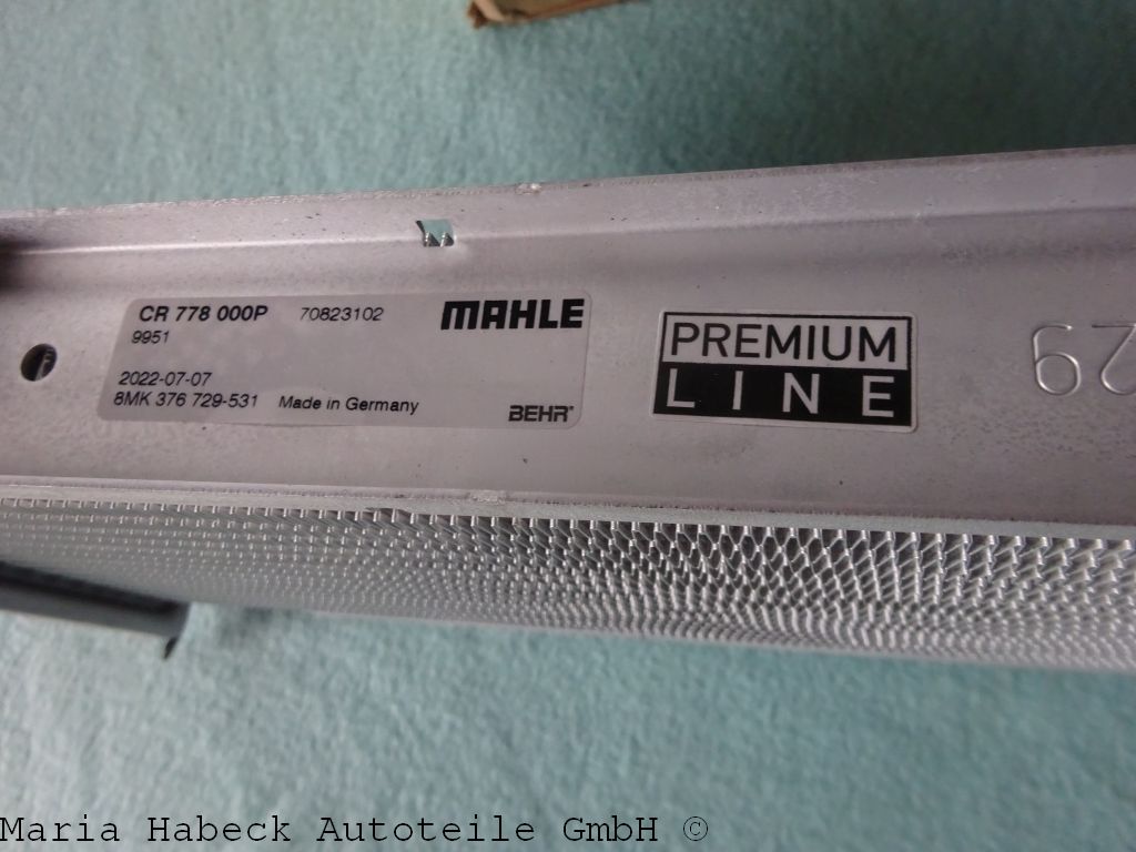 Mahle Wasserkühler 987 / 997 / Cayman Mitte   CR778000P Mahle Wasserkühler 987 / 997 / Cayman Mitte   CR778000P