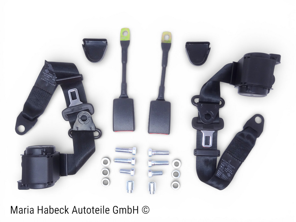 S-Trim Sicherheitsgurt 3-Punkt Schwarz Set 2 incl. Befestigung 914  91455250116