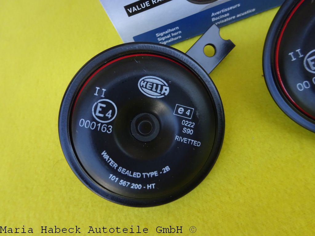 HELLA 3AM 922000971 fanfare horn signal horn set 12V red black HELLA 3AM 922000971 fanfare horn signal horn set 12V red black