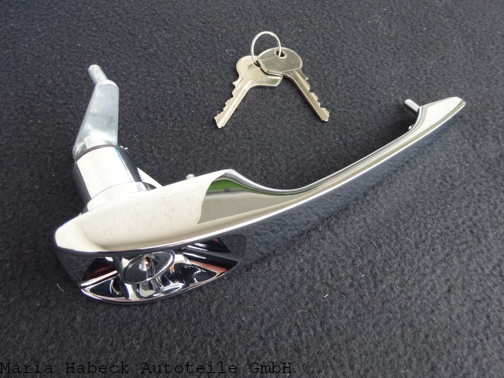 JP Outer door handle with lock cylinder and key right chrome 911 year 68-69