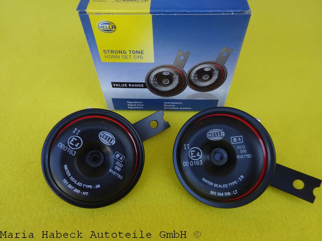 HELLA 3AM 922000971 fanfare horn signal horn set 12V red black HELLA 3AM 922000971 fanfare horn signal horn set 12V red black