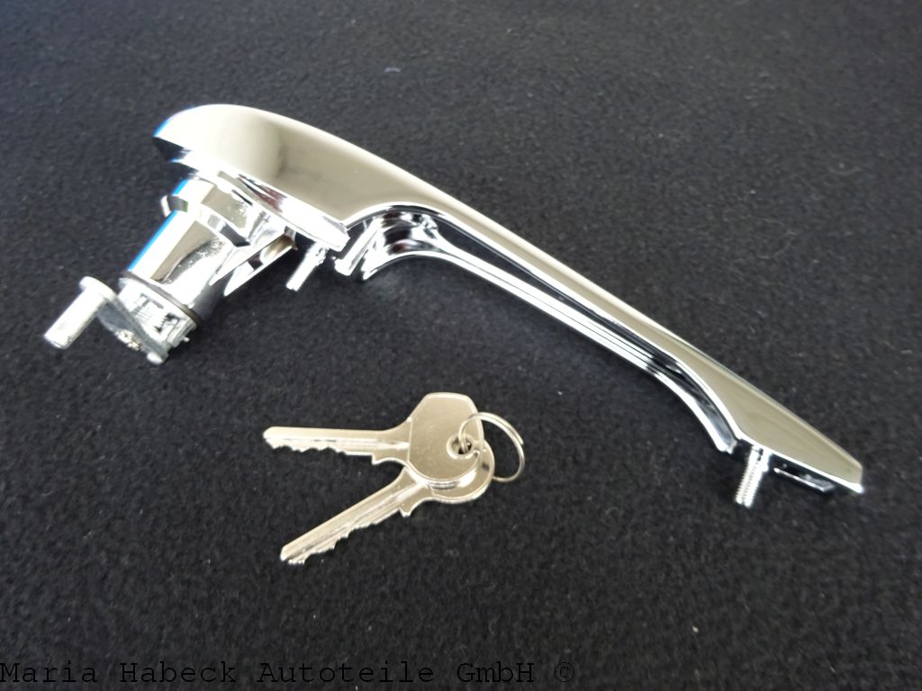 JP Outer door handle with. lock cylinder and key left chrome 911 year 68-69