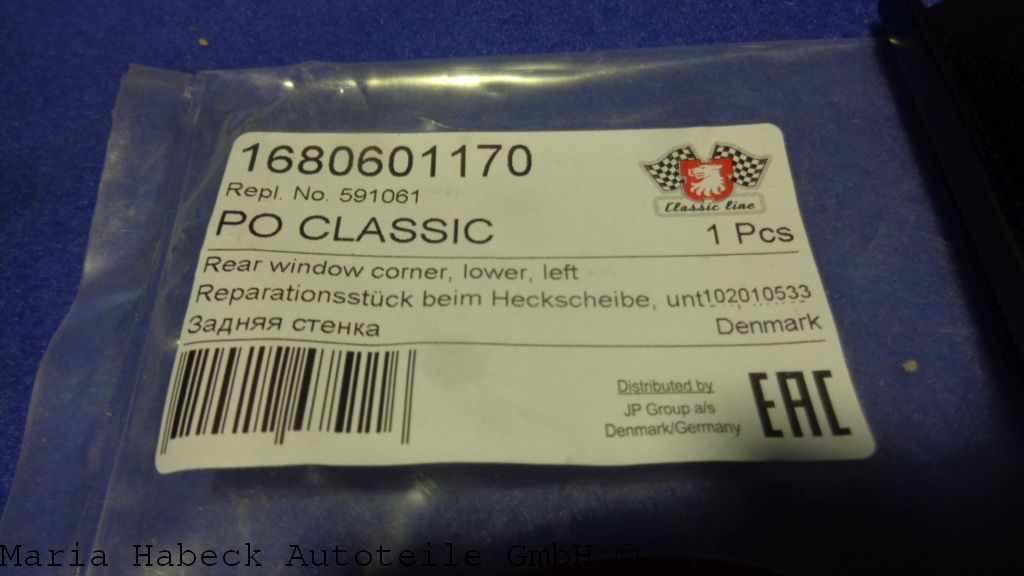 JP Rep Blech Heckscheibenrahmen links   591061