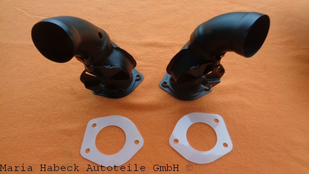 Stilcars Heizklappen-Set Edelstahl lang schwarz inkl. Dichtung 911 Bj. 84-89