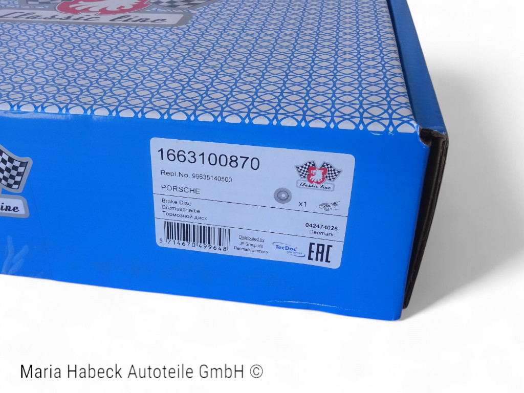 JP brake disk FA left for Porsche 996 / Boxster 1663100870 99635140500 JP brake disk FA left for Porsche 996 / Boxster 1663100870 99635140500