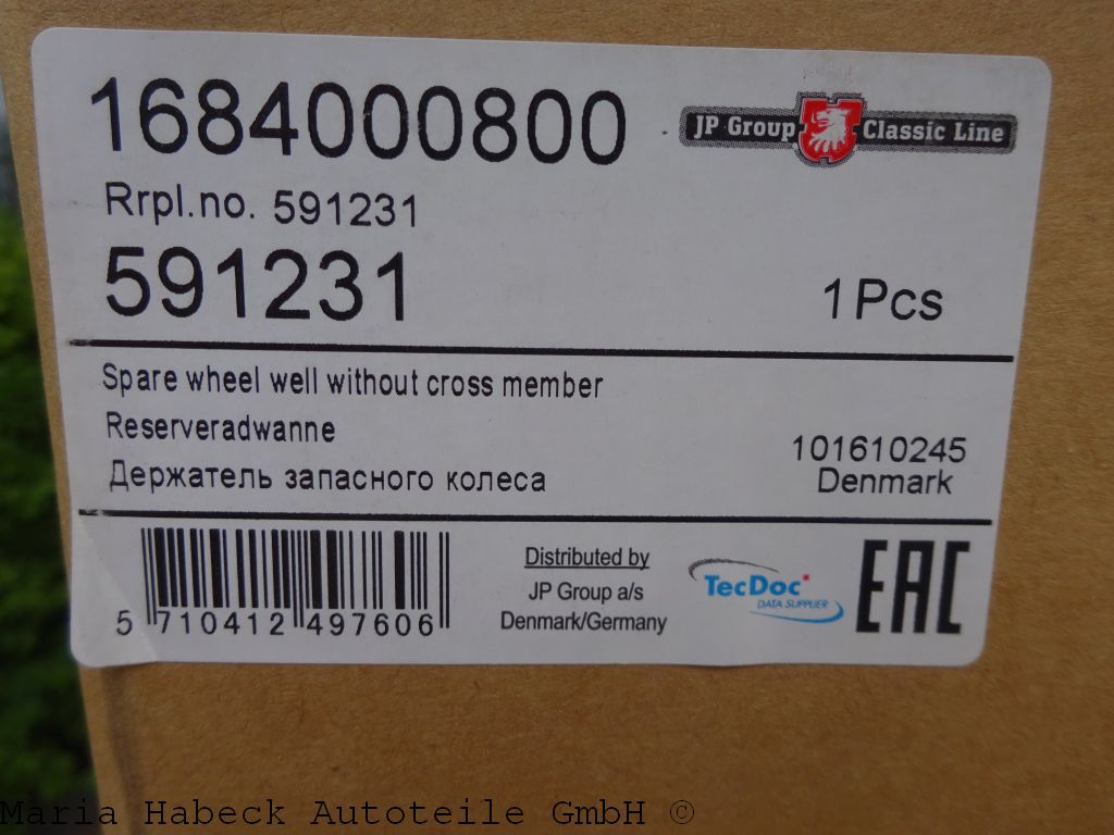JP spare wheel well without cross member Porsche 964 591231 96450150500GRV JP spare wheel well without cross member Porsche 964 591231 96450150500GRV