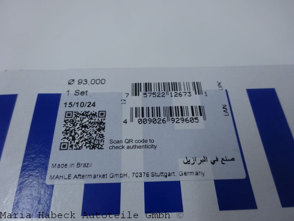 Mahle piston ring set Boxster 3.2 986 / 987 M96.21 / 24 / 26 50442N0 99610303351 Mahle piston ring set Boxster 3.2 986 / 987 M96.21 / 24 / 26 50442N0 99610303351