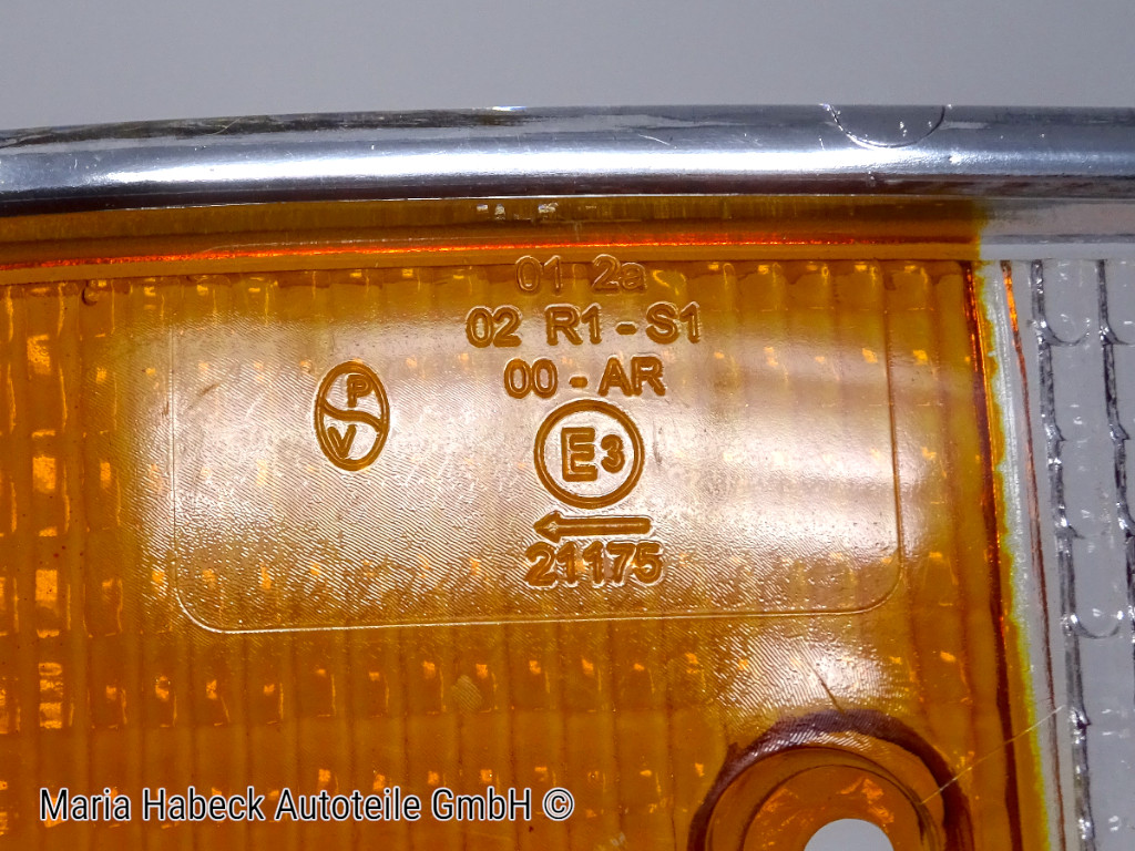 Blinker glass rear left EU chrome w/ screws  Porsche 911 yr 69-89  91163194900