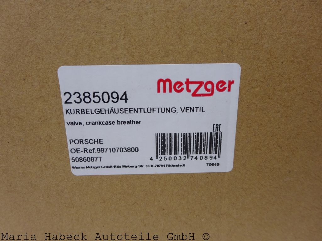 Metzger Ölabscheider 2385094  Porsche 997 3.8 Carrera S / 4S   99710703800