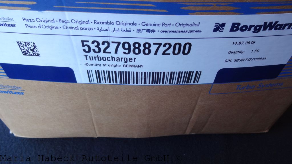 KKK Borg Warner Abgasturbolader K 27   für Porsche 3,3 Turbo  53279887200