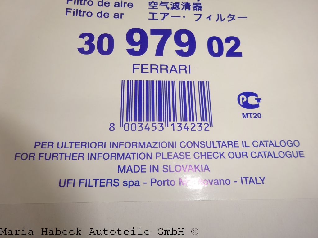 Luftfilter UFI Ferrari 512      30.979.02        151564/148718