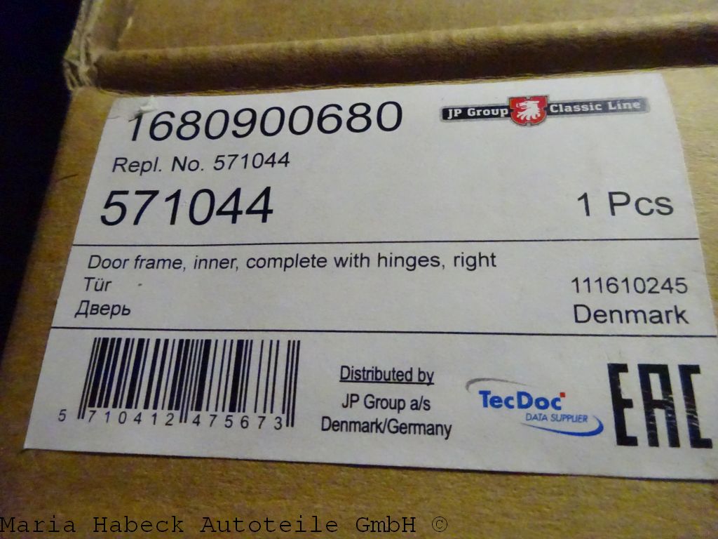 JP  Door frame inside right complete with hinges  for Porsche 356  64453100600