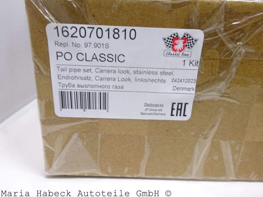 JP  Endtopfblenden  Edelstahl  Porsche 997  Carrera Look  97.901S