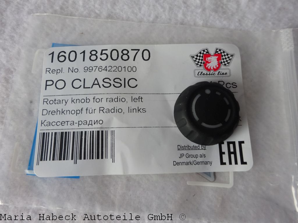 JP Rotary knob PCM radio black matt left  for Porsche 987 / 997  99764220100 JP Rotary knob PCM radio black matt left  for Porsche 987 / 997  99764220100
