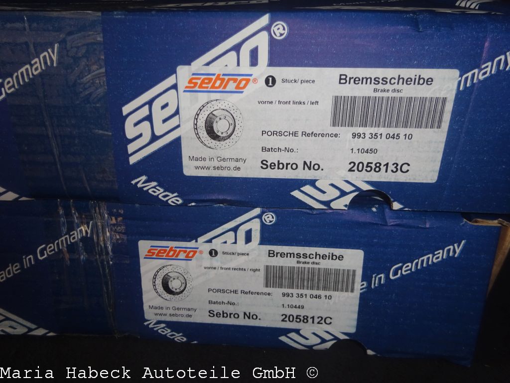 Sebro Bremsscheibe SET rechts/links für Porsche 993 RS/3,6 Turbo 205813C 205812C