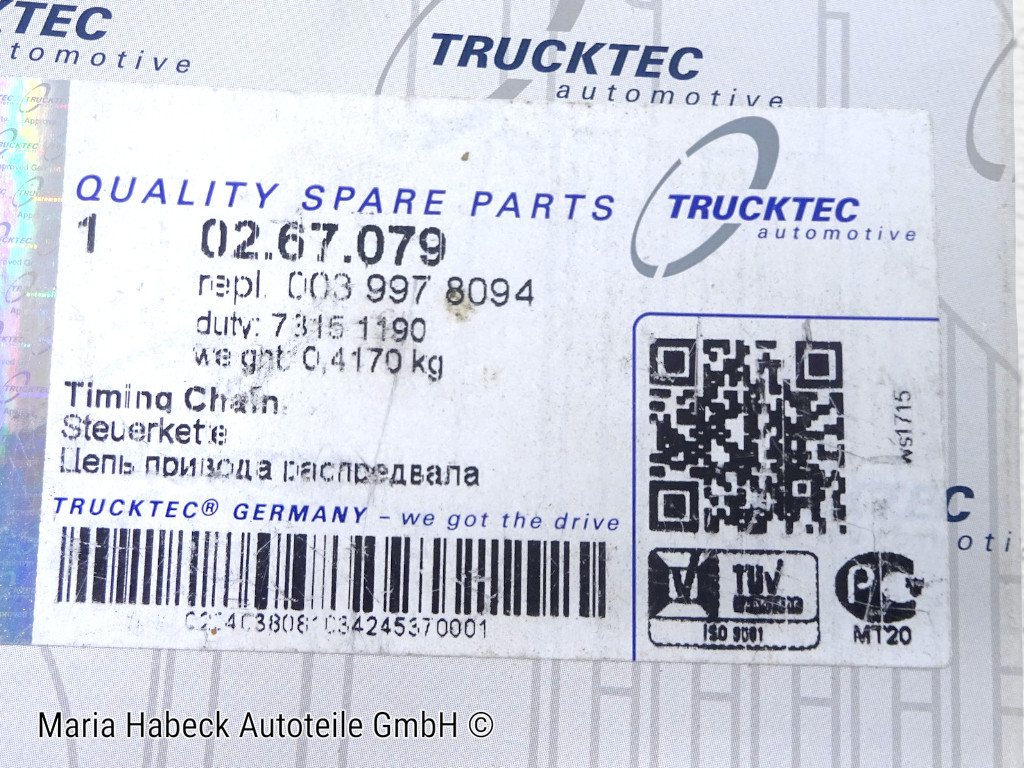 Trucktec Steuerkette Nockenwelle 118 Glieder Mercedes W123 02.67.079  0039978094