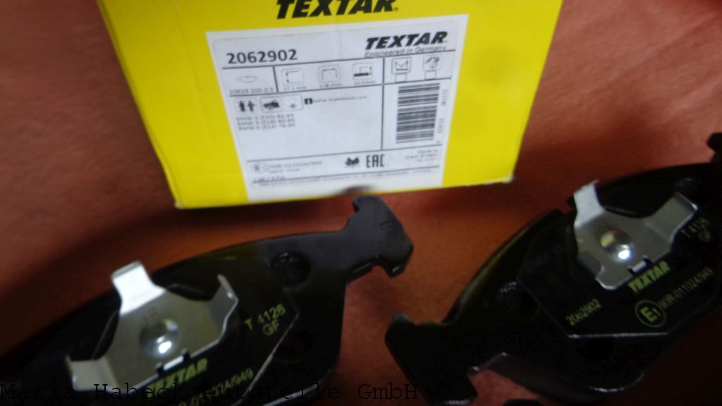 Textar brake pad VA Porsche 928 4.5 / 4.7 S 2062902 92835193101 Textar brake pad VA Porsche 928 4.5 / 4.7 S 2062902 92835193101