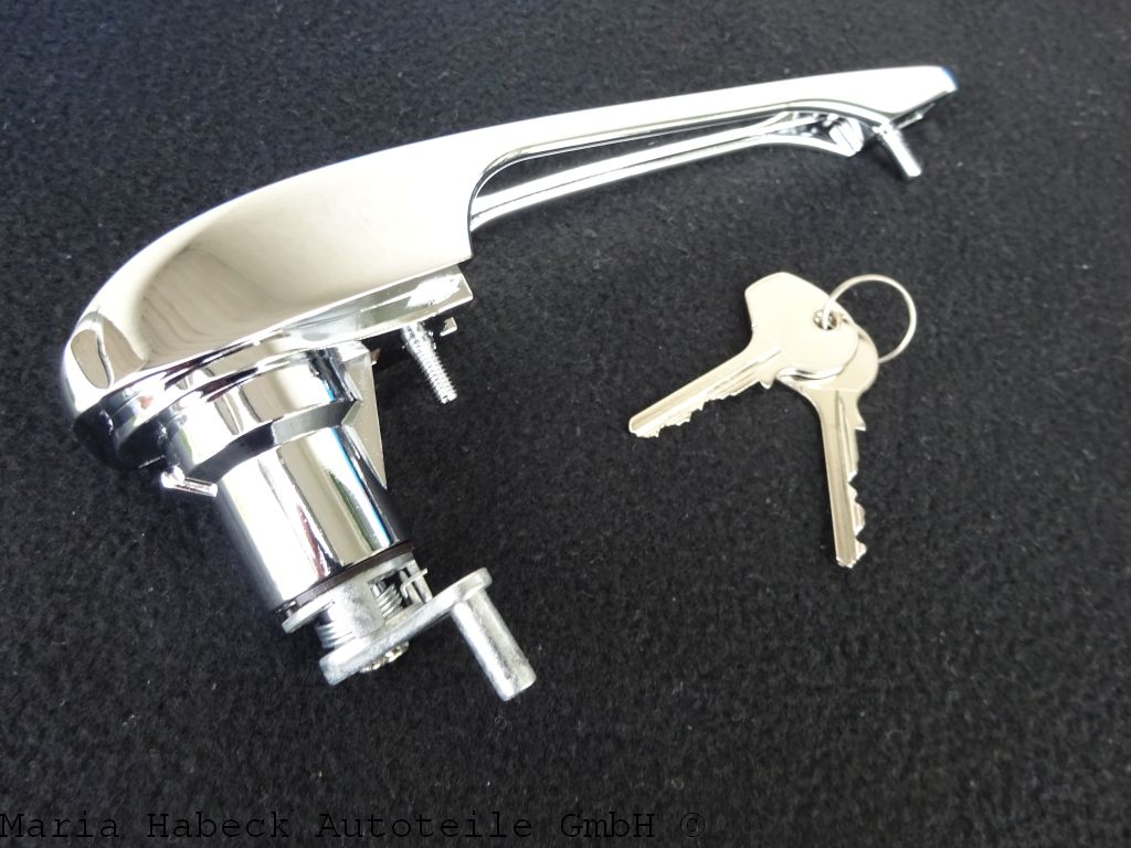 JP Outer door handle with. lock cylinder and key left chrome 911 year 68-69