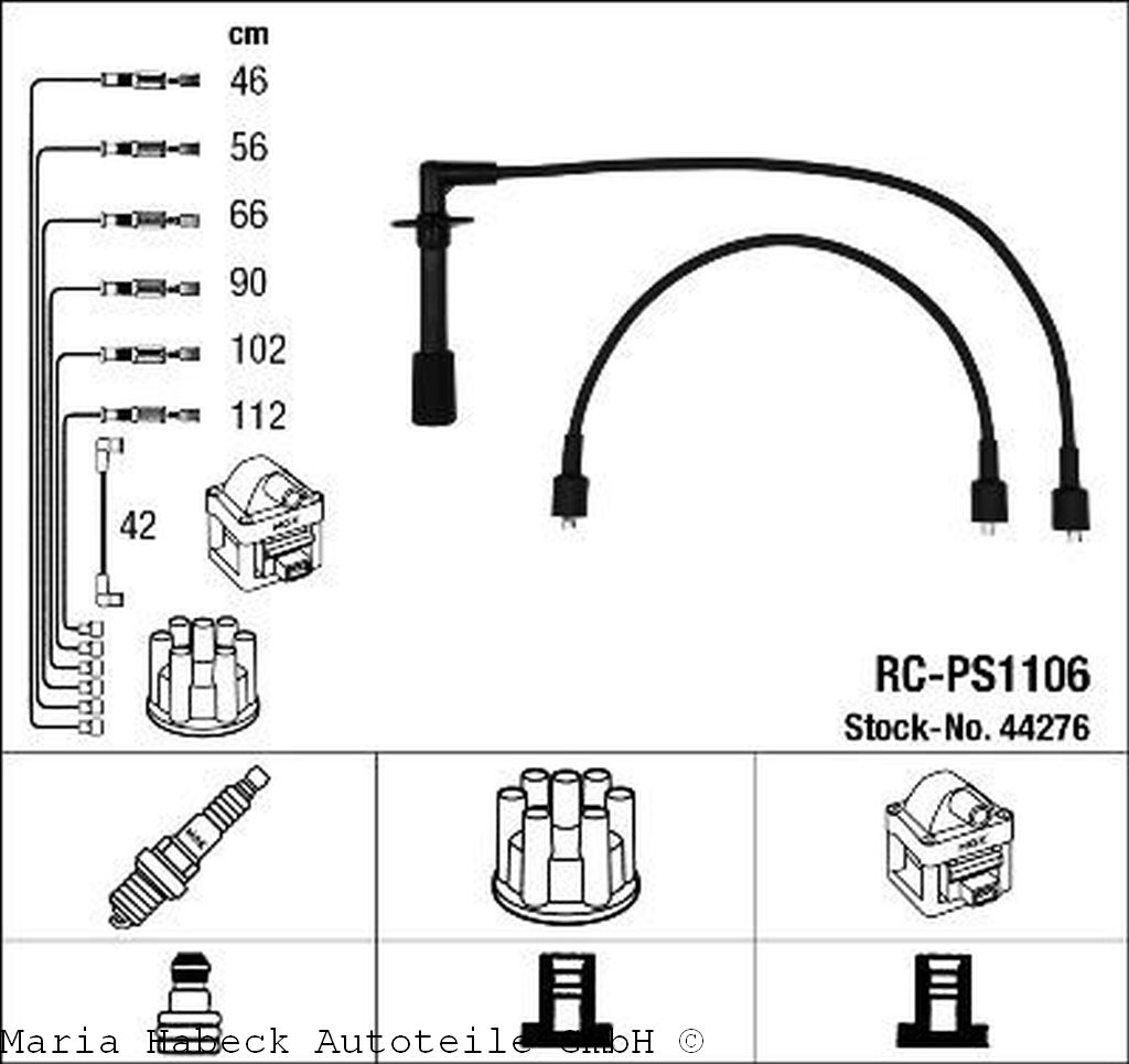 NGK ignition cable set Porsche 911 2.0-2.7 RC-PS1106 91160906100