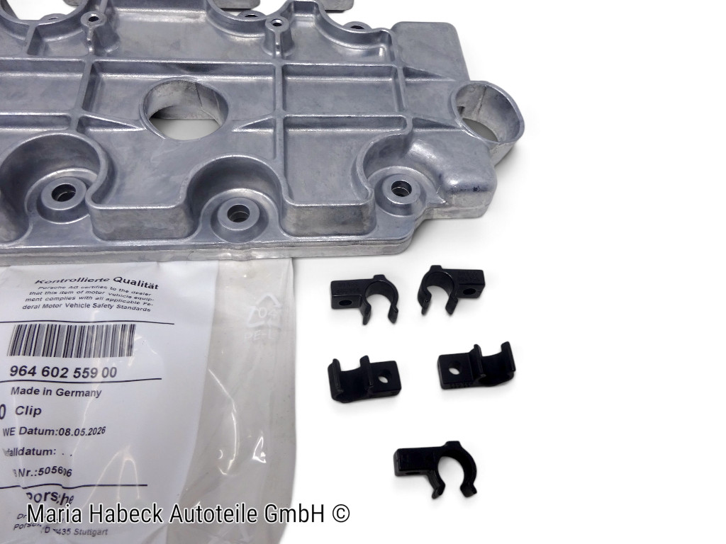 TMP Ventildeckel Alu unten incl. Clips SET 2x  Porsche 964 Bj 89-94  96410511603