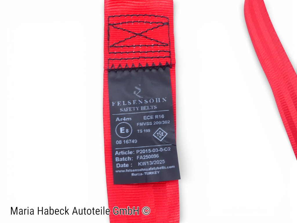 S-Trim Sicherheitsgurt 3-Punkt Rot SET 2 Stck kompl.  Porsche 914  91480345511