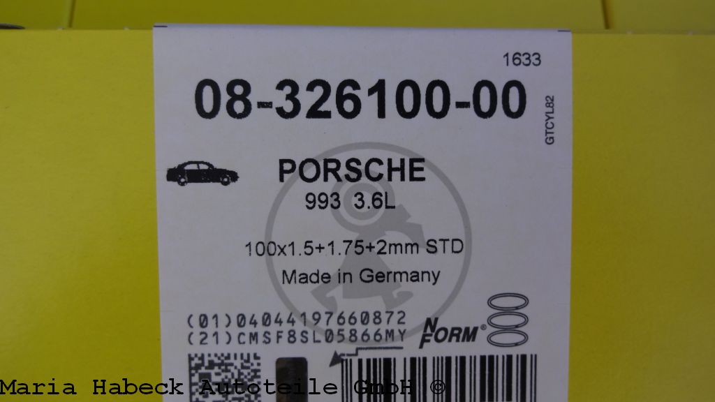 Götze piston rings set 993 (3.6) Carrera from 94 08-326100-00