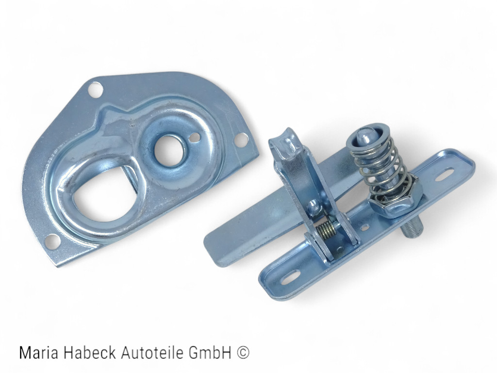 HT  Set Haubenschloss Oberteil / Unterteil vorne weiß  für Porsche 911 Bj. 65-73