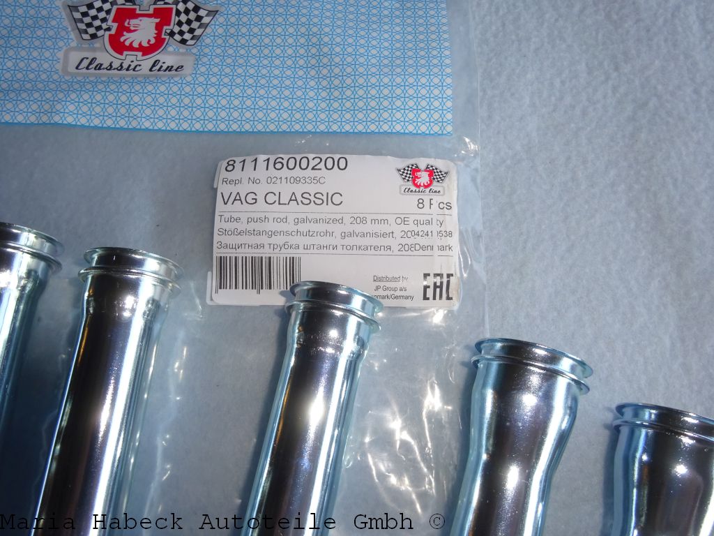 JP Pushrod protection tube 208 mm SET 8 pcs  for Porsche 914 year 69-76  0211093