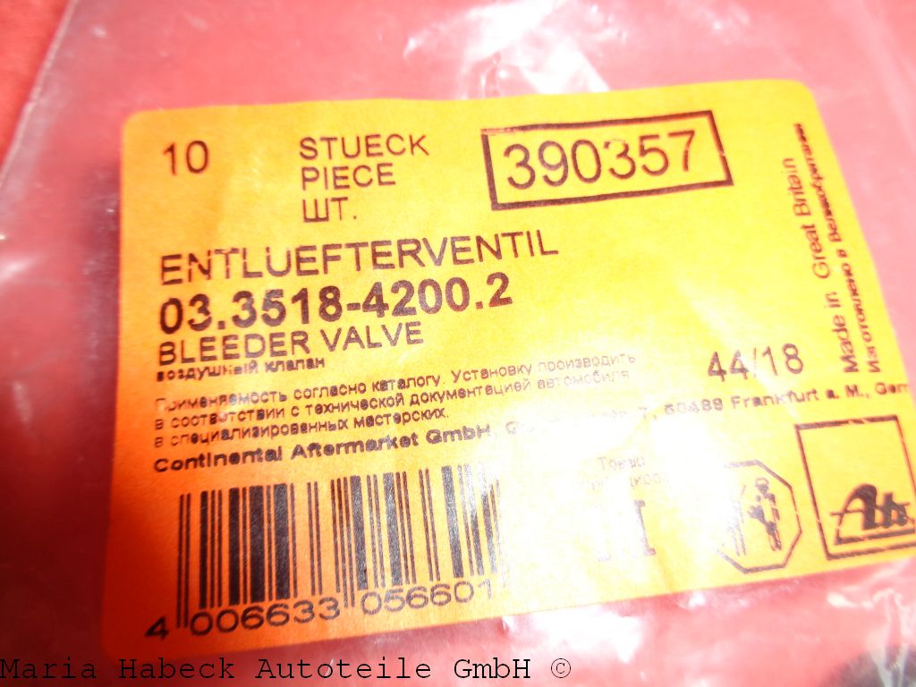 ATE bleeder valve for brake caliper HA with cap 4200.2